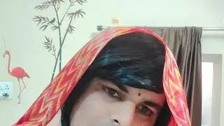 ayushigirlCD is live.smokng in saree.tried my best makeup skills.male to female crossdresser.