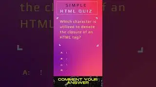 HTML MCQs Challenge? HTML closing tag character #html #coding #shorts