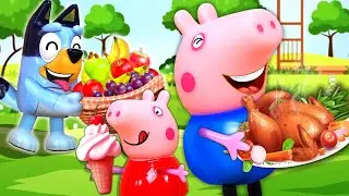 🥗 Bluey and Peppa&rsquo;s Outdoor Party | Bluey Fun Toys