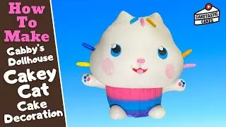 Cakey Cat Cake Topper - Gabby's Dollhouse Cake Tutorial How to Make Cake Decorating Video Caketastic