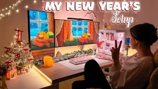 Cozy New Year Desk Setup | Holiday Vibes
