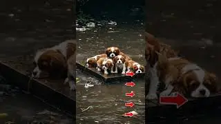 Danger!!! These dogs are stuck in the river, save them before it's too late! #dog #shorts #ai