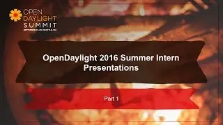 OpenDaylight 2016 Summer Intern Presentations Part 1