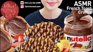 ASMR Brunch Croffle French Toast 24k Gold Blueberry Hazelnut @NutellaID @michloveeatasmr