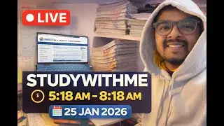 Sunday morning study session 3hr | 5:18-8:18 | #upsc #live #study #prelims #2026 #study #studywithme