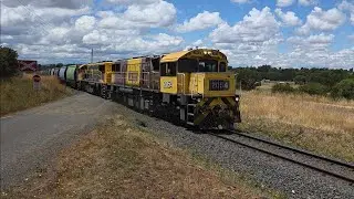 TasRail 2054 2053 #46 Coal train crossing Deviation Road