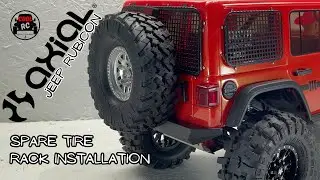 Axial SCX1O III Jeep Wrangler Rubicon / Spare tire rack installation