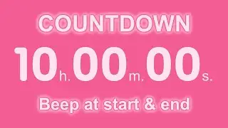 10-Hour Countdown Timer | Beep Start & End | Electric Pink Power | 4K