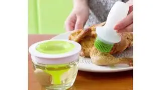 ORPIO (LABEL) - Kitchen Silicone Oil Brush BBQ Chef's Basting Set (Green)