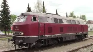 Br 216 224 in altrot der IGE in Kempten Hbf