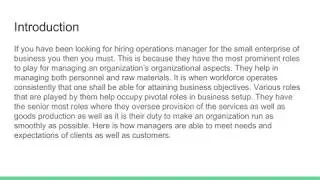 Hiring best manager for operations like Sameem Sultan helps you get ahead