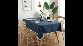 Nordic Solid Color Waterproof Cotton And Linen Lace Tassel Round Rectangular Tablecloth