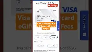 Kroger-$100 Visa or Mastercard Virtual eGift Card-NO Purchase Fees-Promo Code