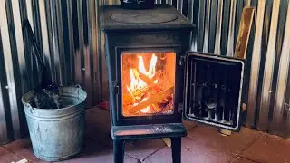 First Fire of the Season at the Cabin