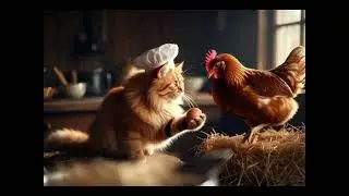 Cat Cooks Egg. The aesthetic chef ever. From Hen to Plate 🥚 | Cat Chef Makes a Healthy Egg
