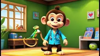🐵🩺 Doctor Monkey with the Big Smile | 3D Animated Nursery Rhyme for Kids | Fun Doctor Song 😄✨
