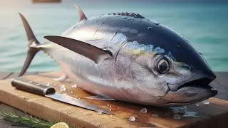 The Quick Way Fish Cutters Cut Fresh Tuna at the Puri Bridge Fish Market