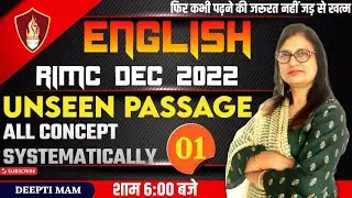 RIMC Exam Dec 2022 | RIMC Coaching | English Unseen Passage | Part -1 | Deepti Mam