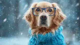 Soft Sleep Music for Dogs Soothing Dog ASMR  Winter Wonderland Pet Animals Dog TV Screensaver #dogtv