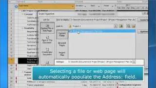 Create hyperlinks in Microsoft Project