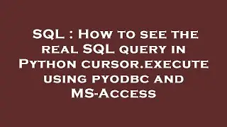 SQL : How to see the real SQL query in Python cursor.execute using pyodbc and MS-Access