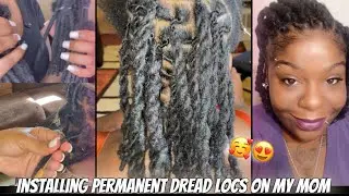 INSTALLING PERMANENT DREAD LOC EXTENSIONS ON SHORT HAIR💜✨ |MIONEKA G
