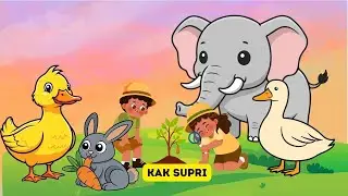 Mengenal Hewan Ternak - Lagu Anak Cerdas #animals #animasi #laguanak #cute #gajah #cat #duck #kitten