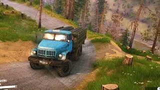 Spintires MudRunner - Ural Truck Drive On Uphill Road