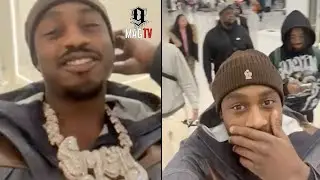 Lil Tjay Walks Thru The Mall Clutching His Chain Wit Heavy Security! ⛓