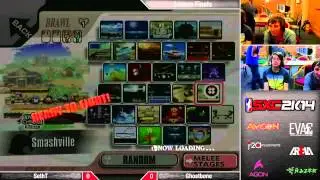 SXC2K14 - SSBB 1-Stock - SethT (Random, P3) vs Ghostbone (Random, P4) - Losers Finals