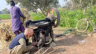 Extracting sugar cane juice and making jaggery 