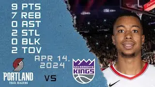 Moses Brown Player Full Highlights VS KINGS NBA Regular Season Game 14-04-2024