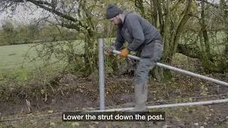 Metal Fence Posts Angled Strut Strainer Assemblies by Hampton Steel Ltd