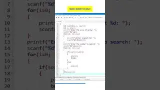 C Search elements in array #fyp #shorts #c #cpp #cprogramming #fypシ #viral #reels #programming #fyr