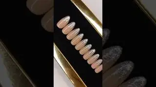💕Nude & silver glitter gel Nail Set💅 #nails #nailart #pressons #nailsaddict #naildesigns
