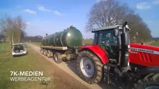 Gülle fahren 2016.. Güllemixer -Fendt- Güllefass mit Schleppschlauchverteiler - 2 Zubringer - MF