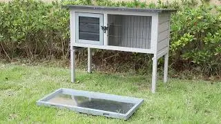PawHut Elavated Wooden Rabbit Hutch