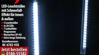 Lunartec LED-Leuchtst&auml;be mit Schneefall-Effekt f&uuml;r innen & au&szlig;en