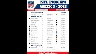 Week 3 pick'em Footballology Edition