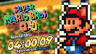 Super Mario Bros 3 4J World 1 by Mr. Caca | Speedrun [Any%] | 00:04:00.09 | Super Mario 4 Jugadores