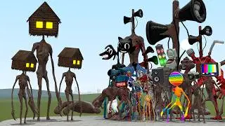 NEW SIREN HOUSE HEAD VS ALL SIREN HEADS TEAM in Garry's Mod