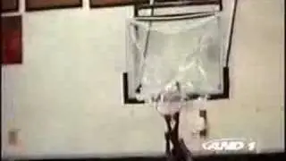 Main Event and Half Man Half Amazing dunk shatters backboard