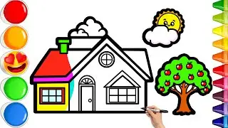 Satisfying House Drawing & Coloring  Relaxing Nature Art