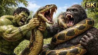 King Kong And Godzilla vs. The Giant Cobra Snake: The Battle for Jungle Dominance