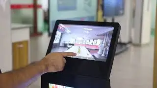 Floor standing 13.3+37 inch dual screen interactive advertising player