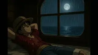 Sleeping in the Rain Anime | Piano Ambience [One Piece Theme] ASMR for Deep Sleep (1H)