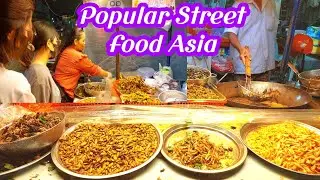 Delicious Crispy Crikets, Bugs, Grasshopper Fried , Street Food Asia
