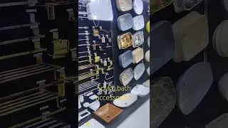 Bathroom accessories display #interiordesign #cosmeticmirror #mirrorled #makeupmirror