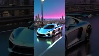 Glowing Hypercar Races Through Neon City Lights!