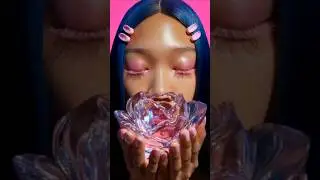 Frozen Flower ASMR 🌸✨ | Soft Pink Aesthetic & Crystal Ice Sounds #asmrshorts #eatingsounds #food
